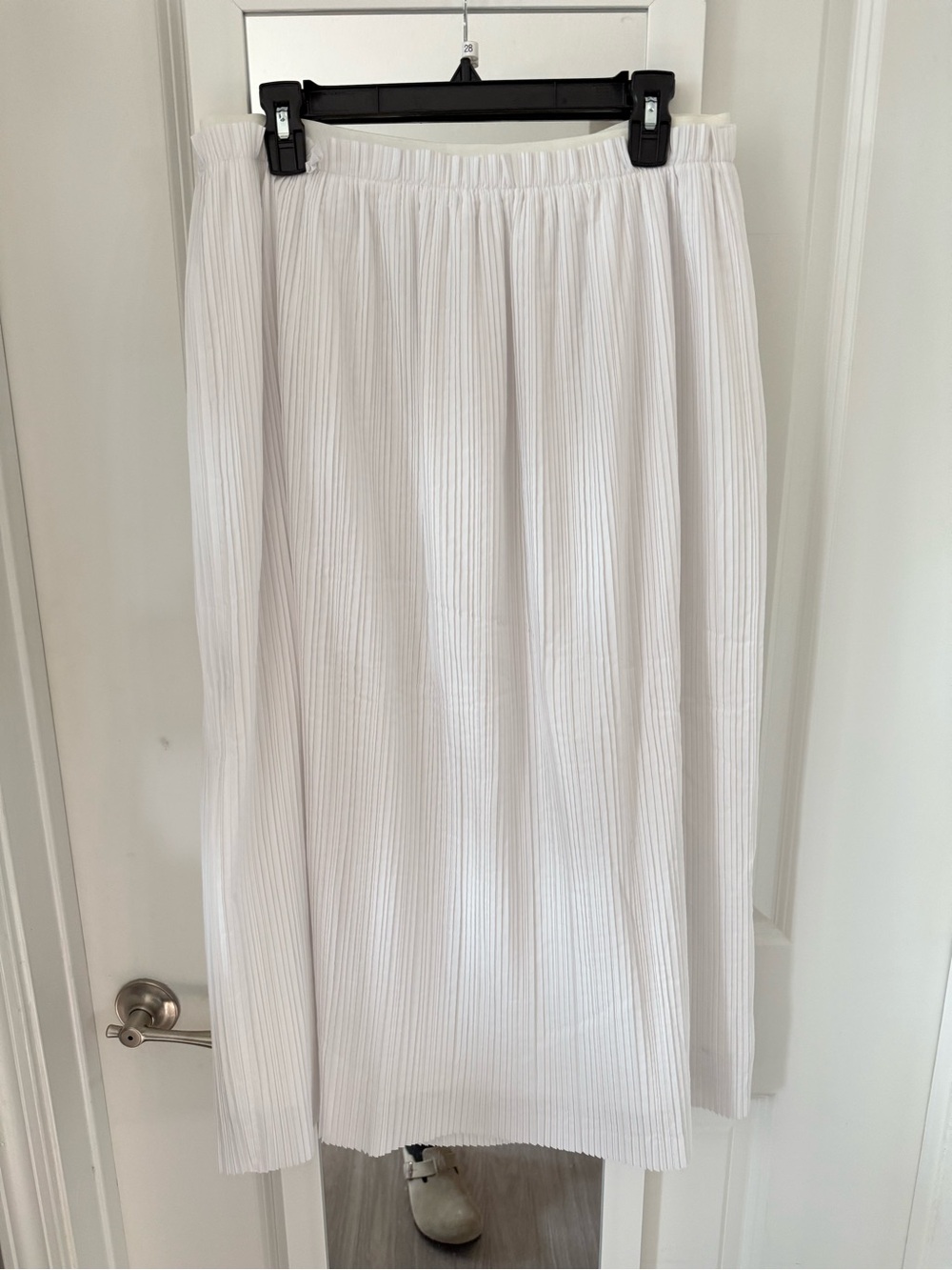 COS Women’s White Pleated Midi Skirt Elastic Waist Size 14 - Picture 6 of 6